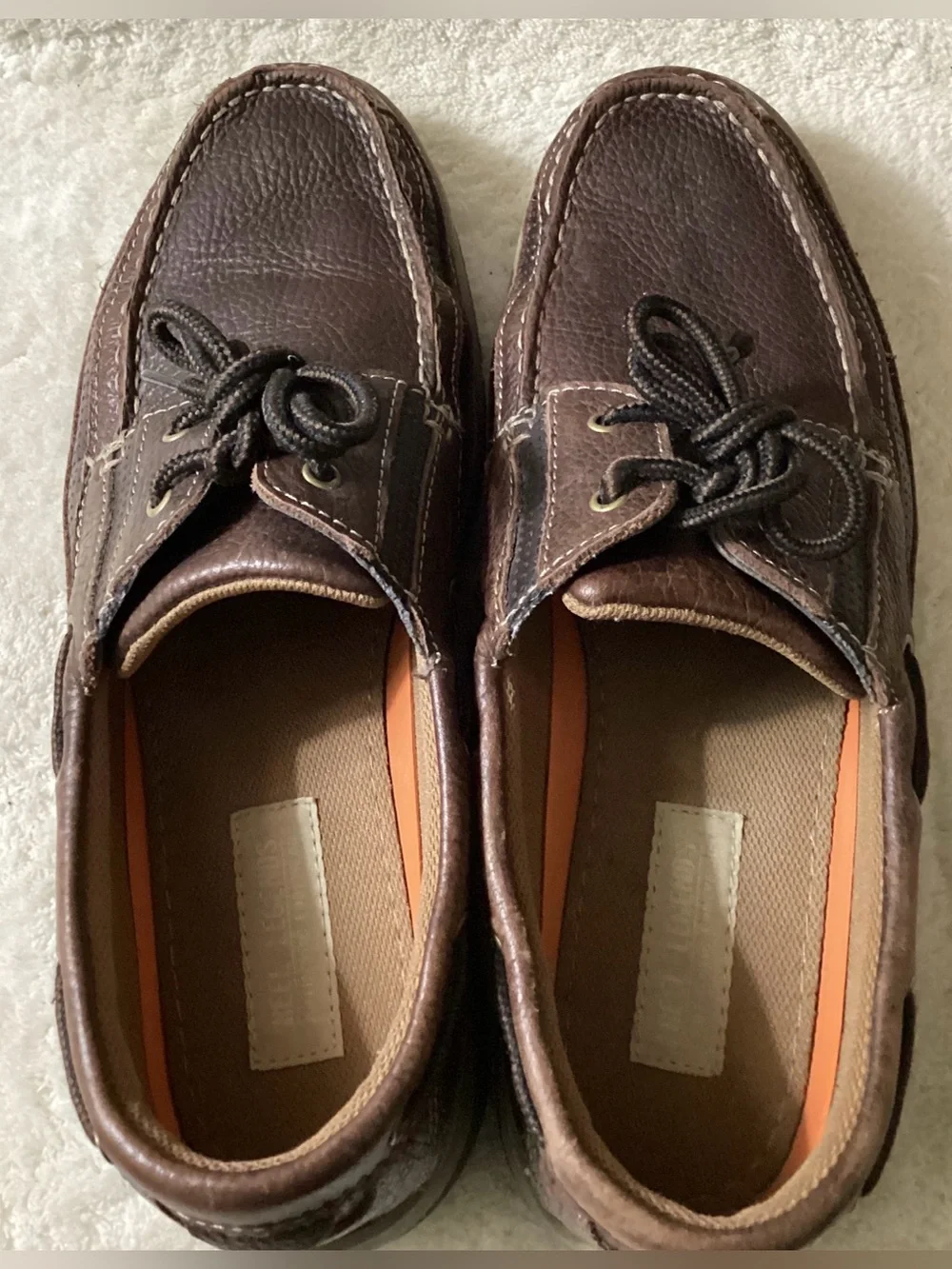 Reel Legends Navigator Genuine Leather Men's Brown Boat Shoes Comfort Walking12W